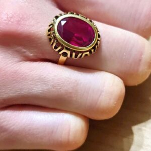 ( Przedmiot Sprzedany ) Pierścionek Złoty 585 Rubin